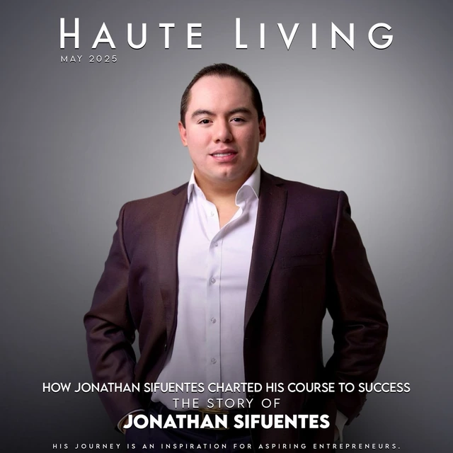 Portada de Haute Living con Jonathan Sifuentes y el título de su artículo